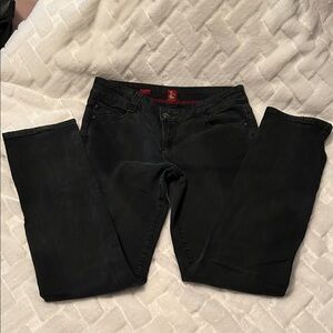 Sasson Straight Leg Jeans Black with Red Trim size 4